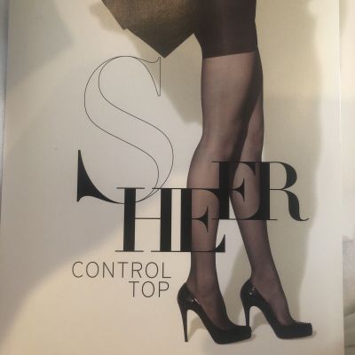 NORDSTROM Sheer Control Top Sheer Toe Sz A Grey Pantyhose Hose Nylon